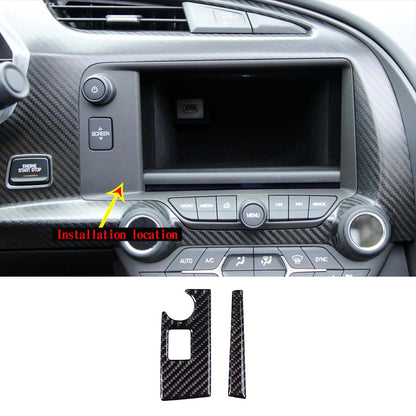 10pcs Carbon Fiber Interior Set Cover Trim For Corvette C7 14-19 4