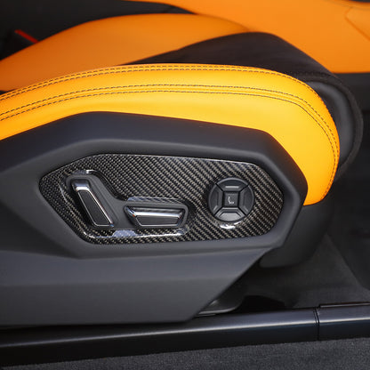 Carbon Fiber Seat Backrest Switch Panel Cover Trim For Lamborghini URUS 18-23 10
