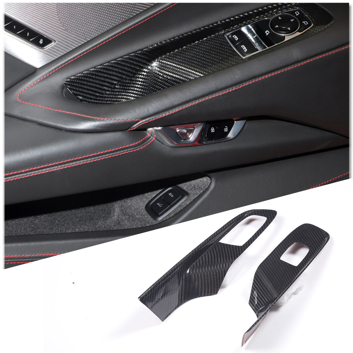 Real Carbon Fiber Interior Trim Cover For C8 Corvette Stingray Z51 Z06 Z07 20-25 30