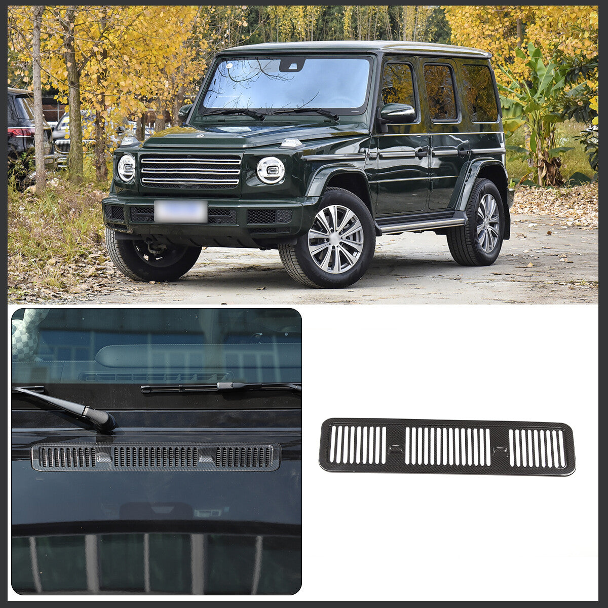 Real Carbon Fiber Hood Engine Air Vent Outlet Cover Trim For Benz G-Class 19-25 3