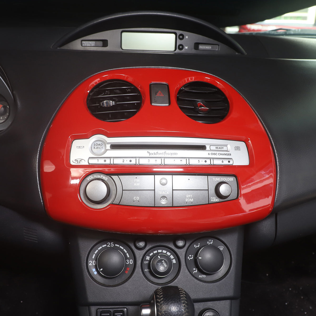 Red ABS Instrument AC Switch & CD Panel Cover Set For Mitsubishi ECLIPSE 2006-11 8