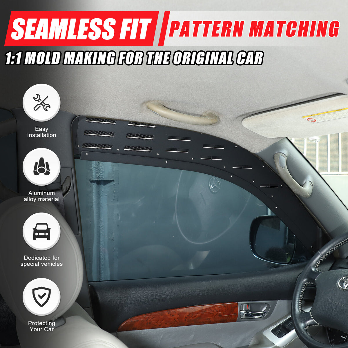 Front & Rear Window Glass Louver Air Vent Panel Trim For Lexus GX 2003-2009 7