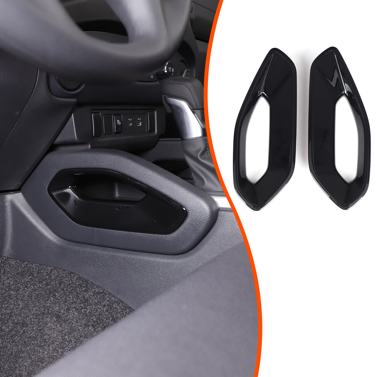 Glossy Black Center Console Side Armrest Frame Trim For Nissan Frontier 2022+ 19
