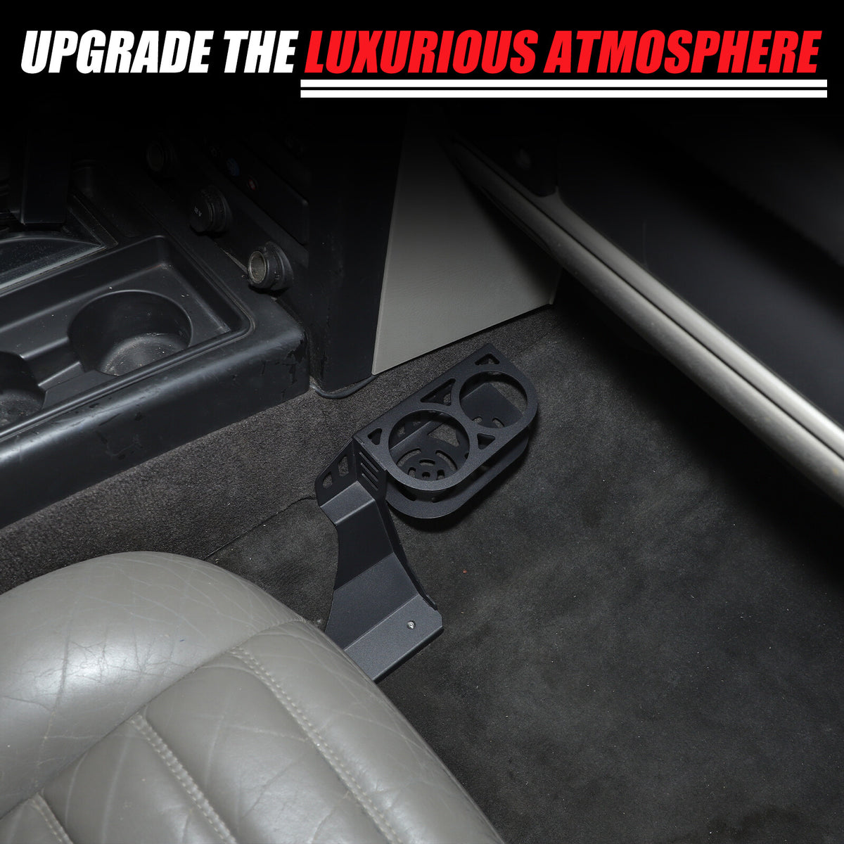 Black Aluminum Passenger Side Seat Cup Holder Bracket For Hummer H2 2003-2009 23