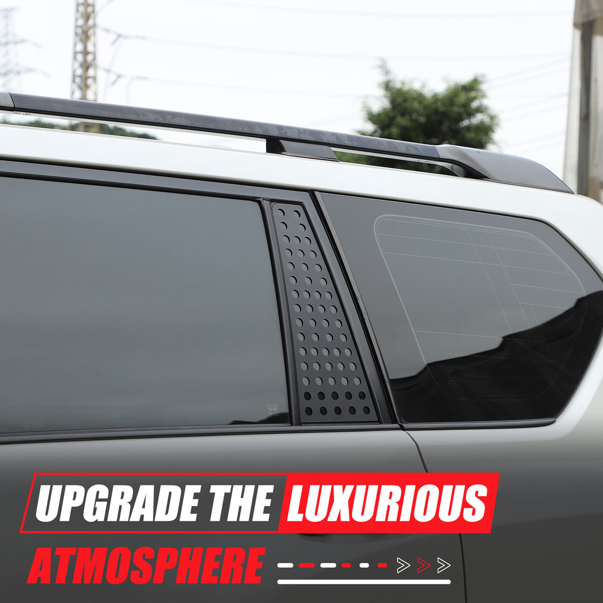 C-pillar Triangular Window Plate Trim For Toyota Land Cruiser Prado 10-23 US 12