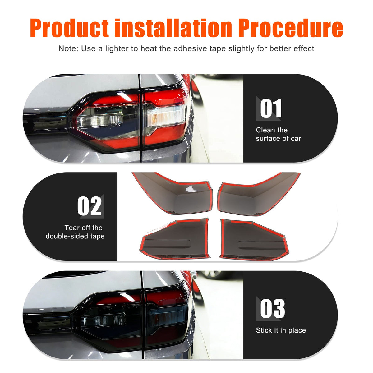 Transparent Gray ABS Smoked Tail Light Cover Trim For Honda Pilot 2023-2025 23