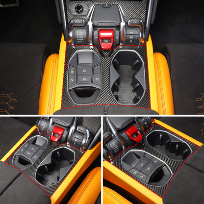 Matte Real Carbon Fiber Center Gear Cup Panel Trim For Lamborghini URUS 18-23 13