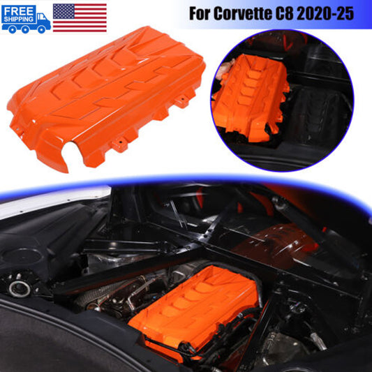 Orange Replacement Engine hood panel Trim Cover For Corvette C8 2020-26 US 1