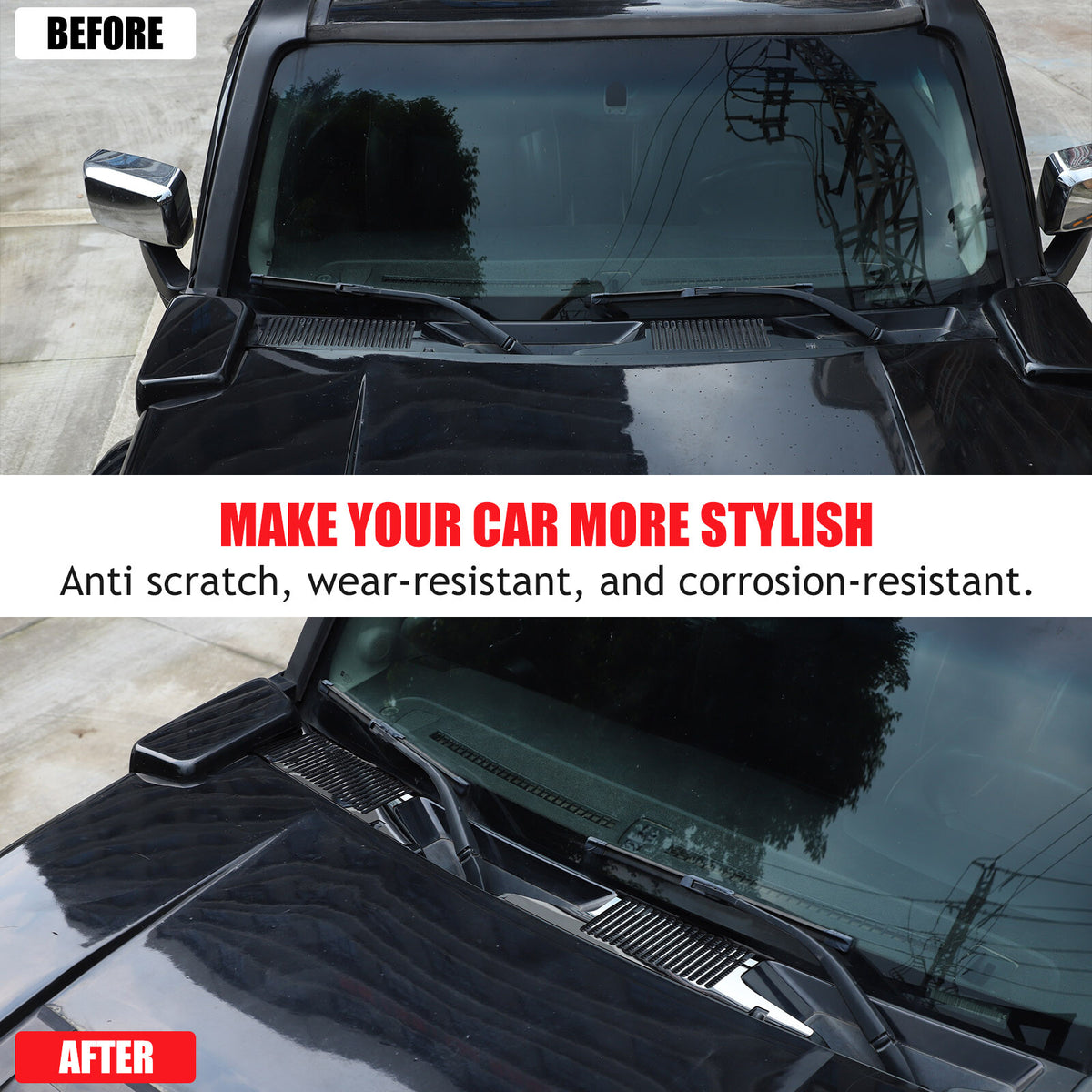 Front Engine Hood Air Outlet Vent Grooves Trim Cover For Hummer H3 2005-2009 US 16