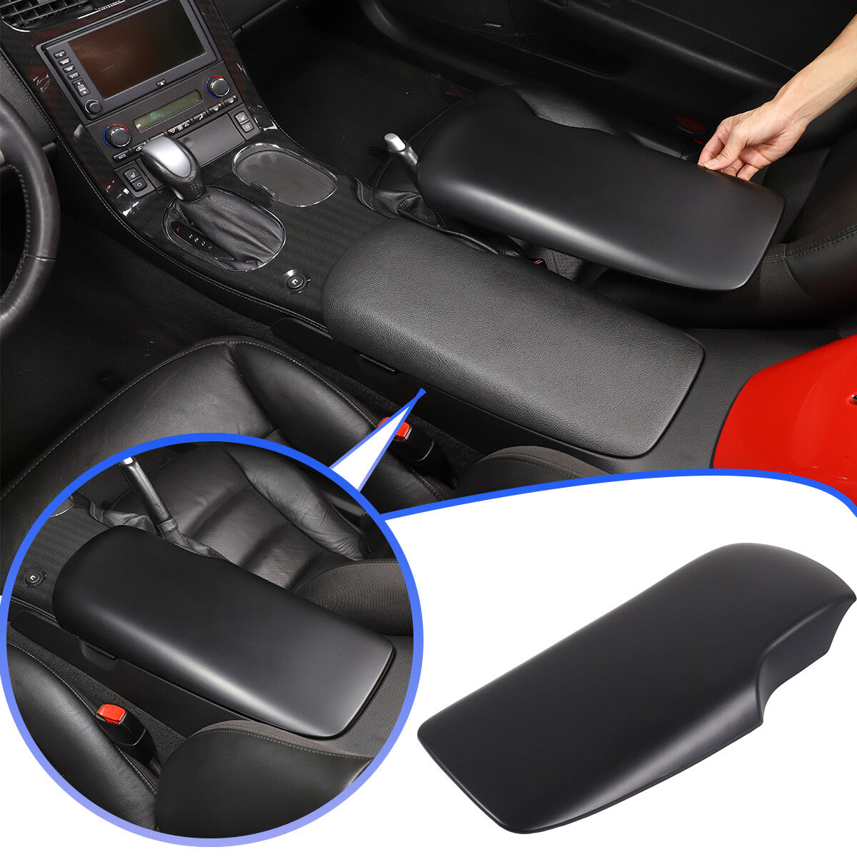 Matte Black ABS Center Console Panel Cover Trim Set For 2005-2013 Corvette C6 2