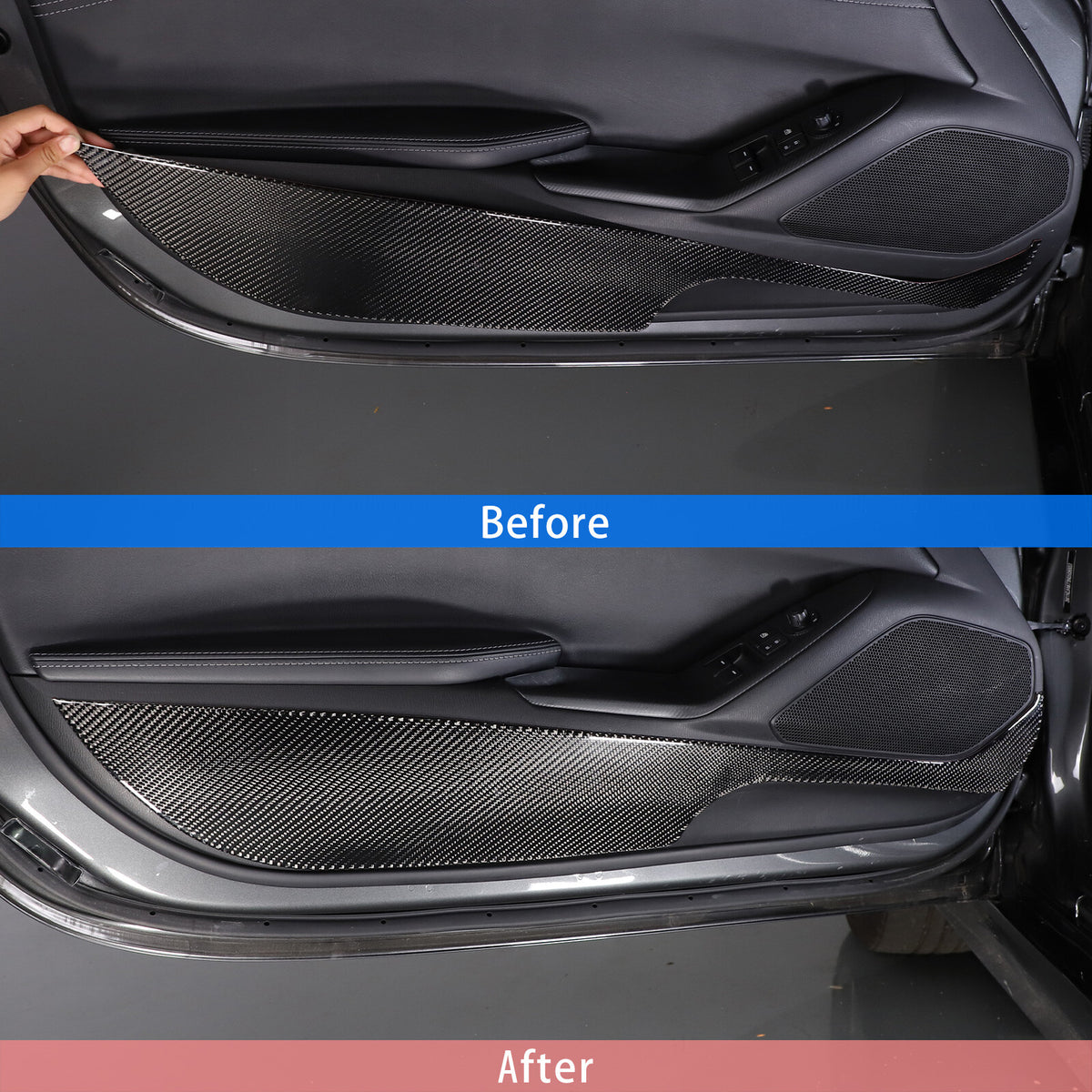 Soft Carbon Fiber Door Anti-Kick Panel Sticker For Mazda MX-5 Miata 16-23 5