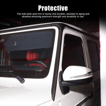 Real Carbon Fiber Window Triangle A-Pillar Cover For Benz W463 G550 G63 19-23 13
