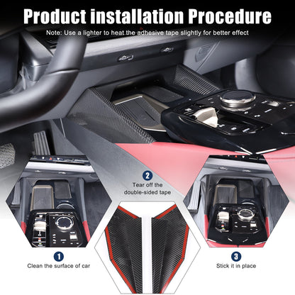 Real Carbon Fiber Console Gear Shift Box Side Trim For BMW 5 Series G60 i5 2024+ 14