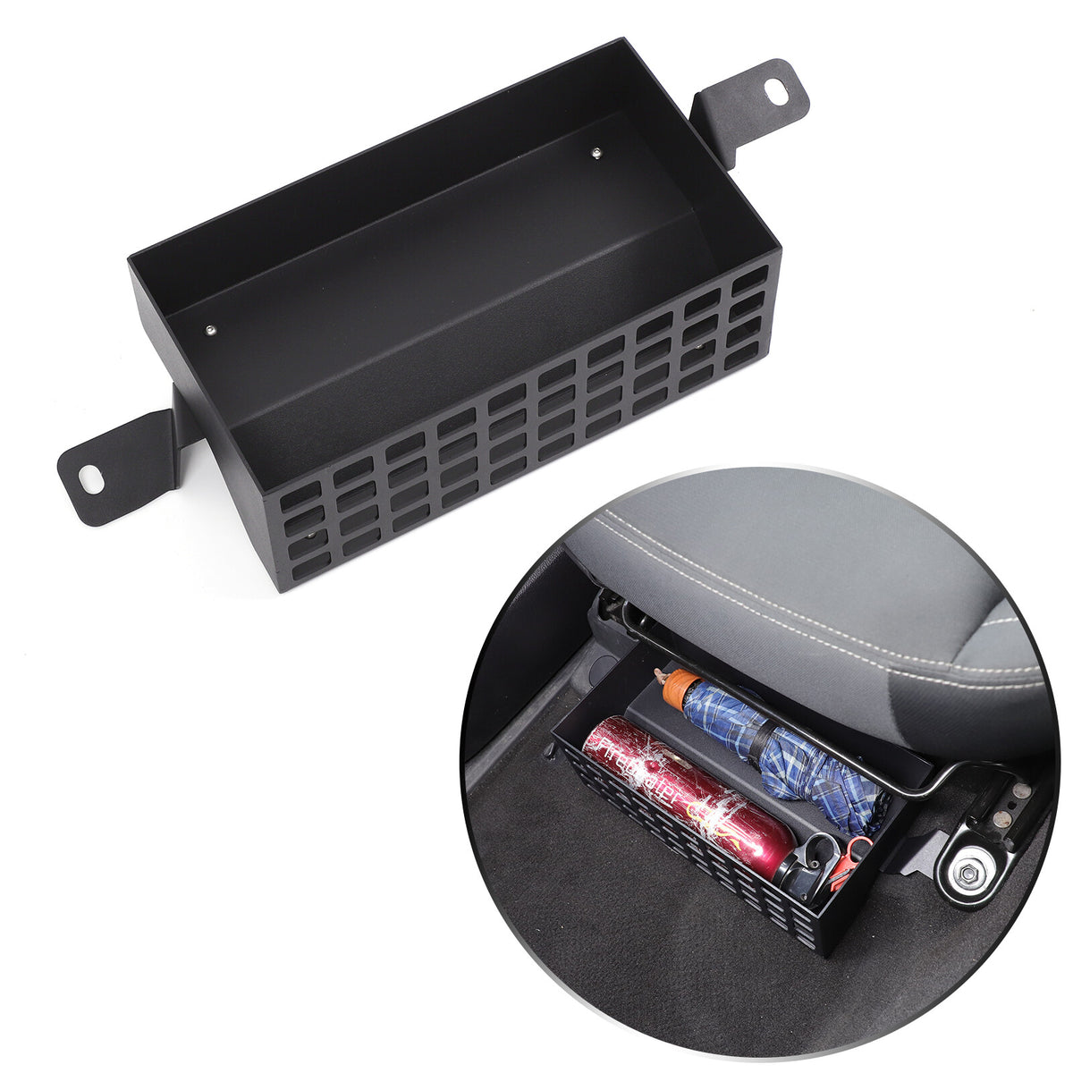 Aluminum Under Passenger Seat Storage Basket For Nissan Titan H61 2016-2023 16