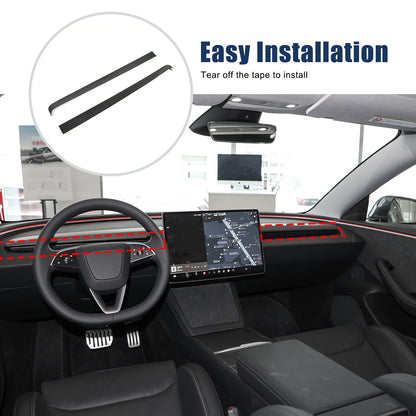 Real Dry Carbon Fiber Center Console Interior Trim Cover For Tesla Model 3 2023+ 21