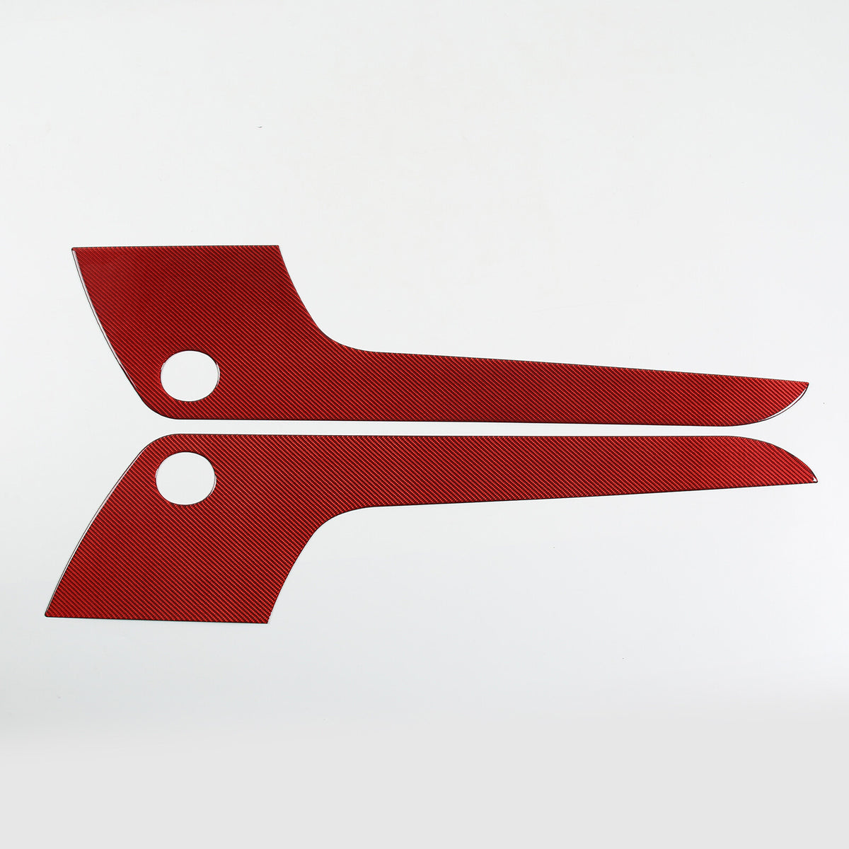 For Corvette C6 05-13 Door Bottom Anti-Kick Anti-Scratch Trim Carbon Fiber Red 10