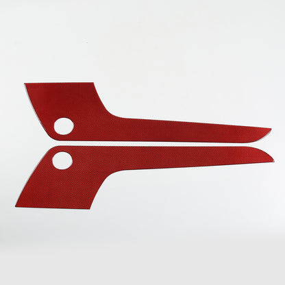 For Corvette C6 05-13 Door Bottom Anti-Kick Anti-Scratch Trim Carbon Fiber Red 10