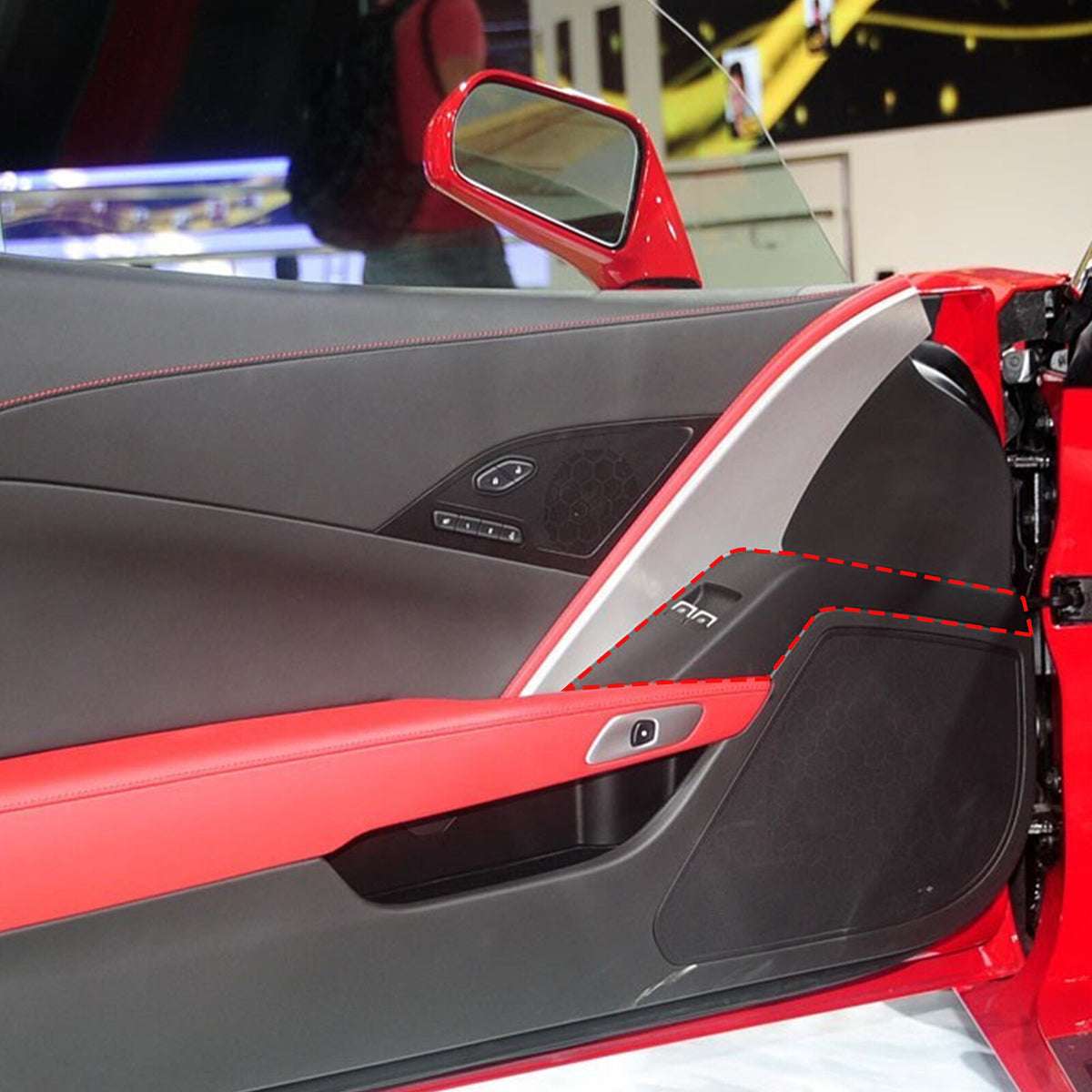 Red Real Carbon Fiber Interior Center Full Trim Set Kit For Corvette C7 2014-19 - Variants 1-5 4