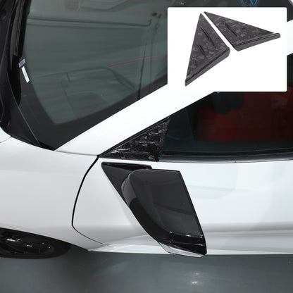 Forged Real Carbon Fiber A-Pillar Triangle Trim Cover For Corvette C8 2020+ 23
