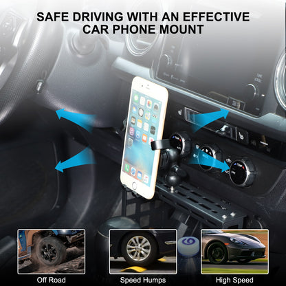Center Multifunctional Expanding Phone Mount Bracket For Toyota Tacoma 2016-2022 9
