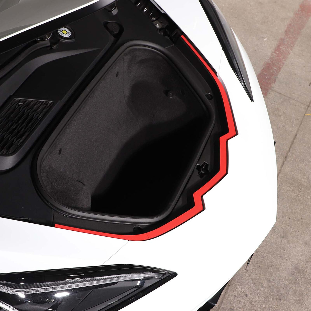 Red Front Trunk Bezel Gloss Stainless Plate Fit For Corvette C8 2020-2026 18