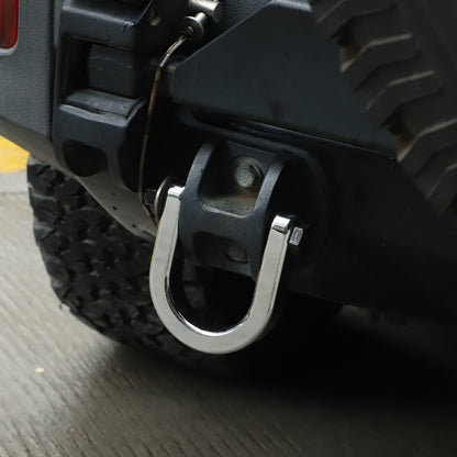 2PCS Silver Car Tow Hook Track Racing Trailer Ring For Hummer H2 2003-2009 US 4