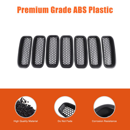 Black ABS Front Grille Anti-Insect Bug Screen Trim For Hummer H2 2003-2007 11