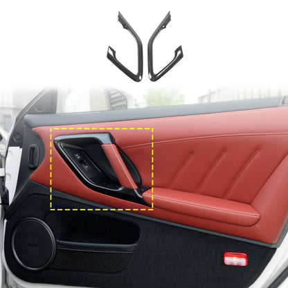Real Carbon Fiber Interior Door Handle Cover Trim For Nissan R35 GT-R GTR 18