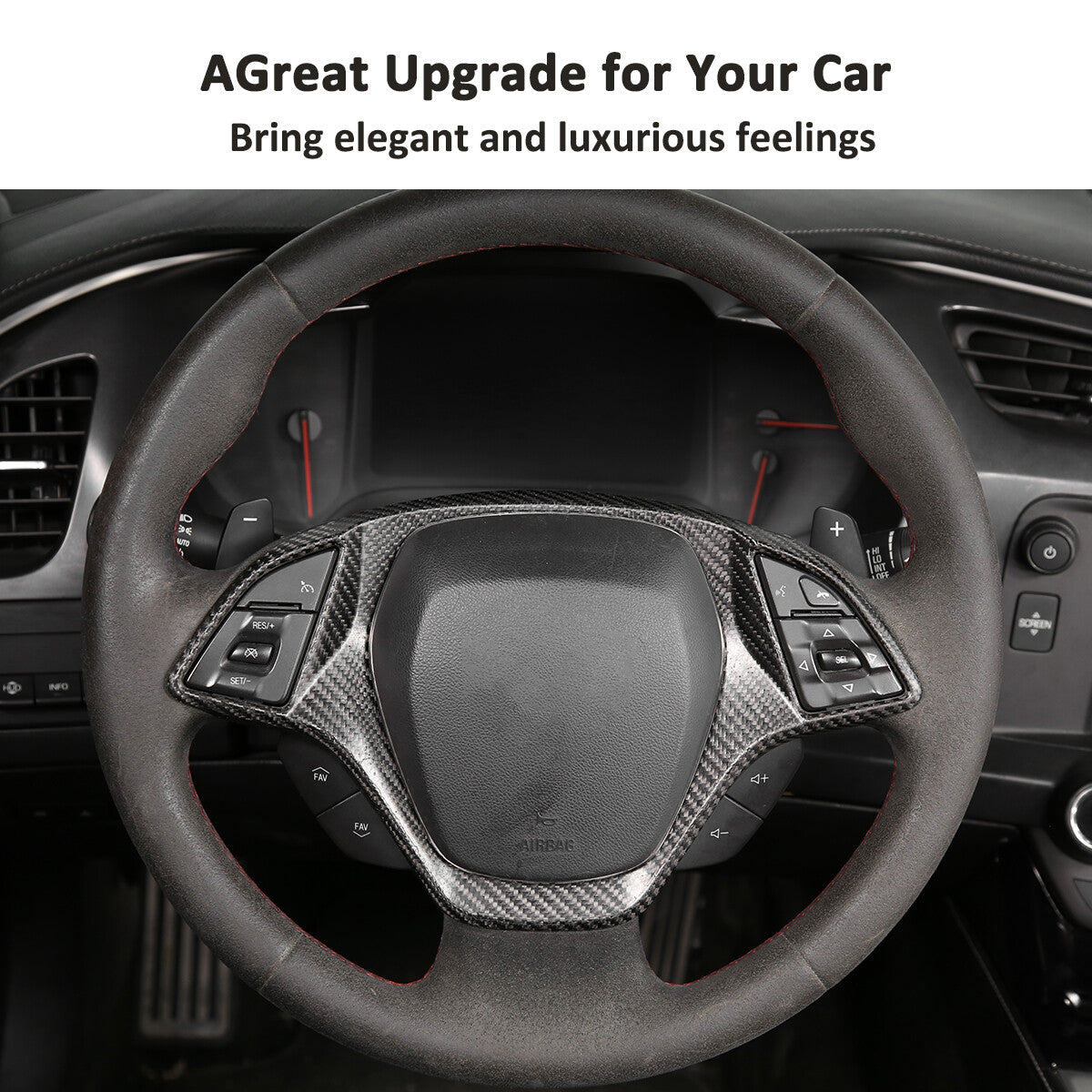 Real Dry Carbon Fiber Interior Center Full Trim Set Kit For Corvette C7 2014-19 29