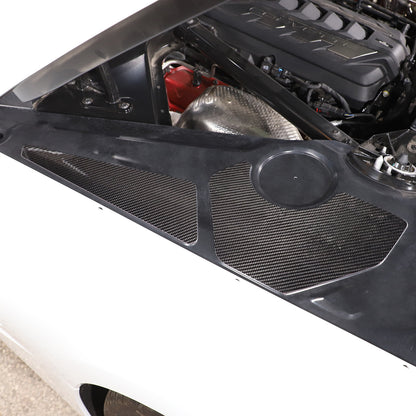 Carbon Fiber Car Engine Hood Compartment Panel Trim For Corvette C8 2020-2026 4
