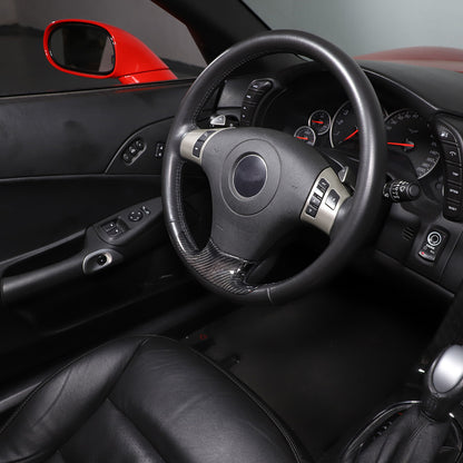 Real Dry Carbon Fiber Steering Wheel Lower Emblem Trim For Corvette C6 2005-2013 4