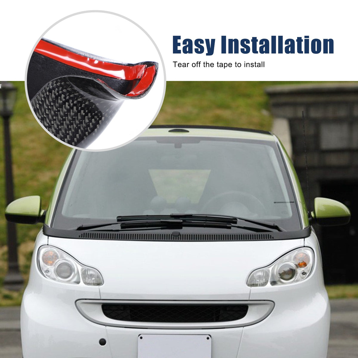 Real Carbon Fiber Exterior Side Mirror Trim For Benz Smart Fortwo W451 2009-2014 4