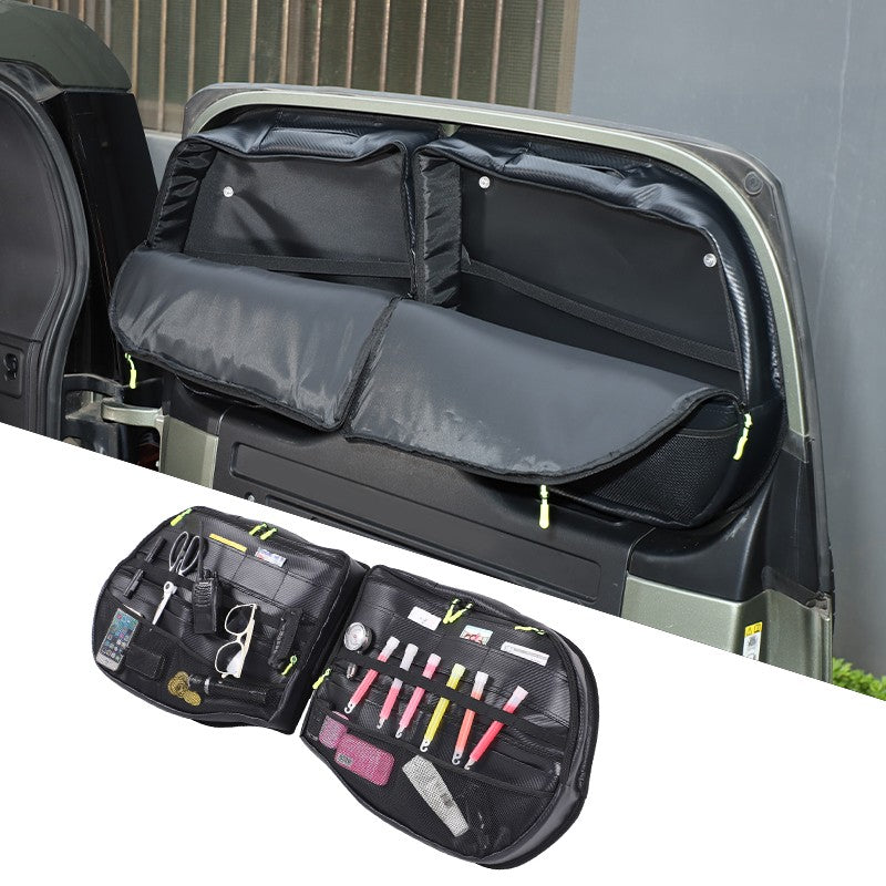 Carbon Pattern Tailgate Window Storage Bag For Land Rover Defender L663 2020+ 4