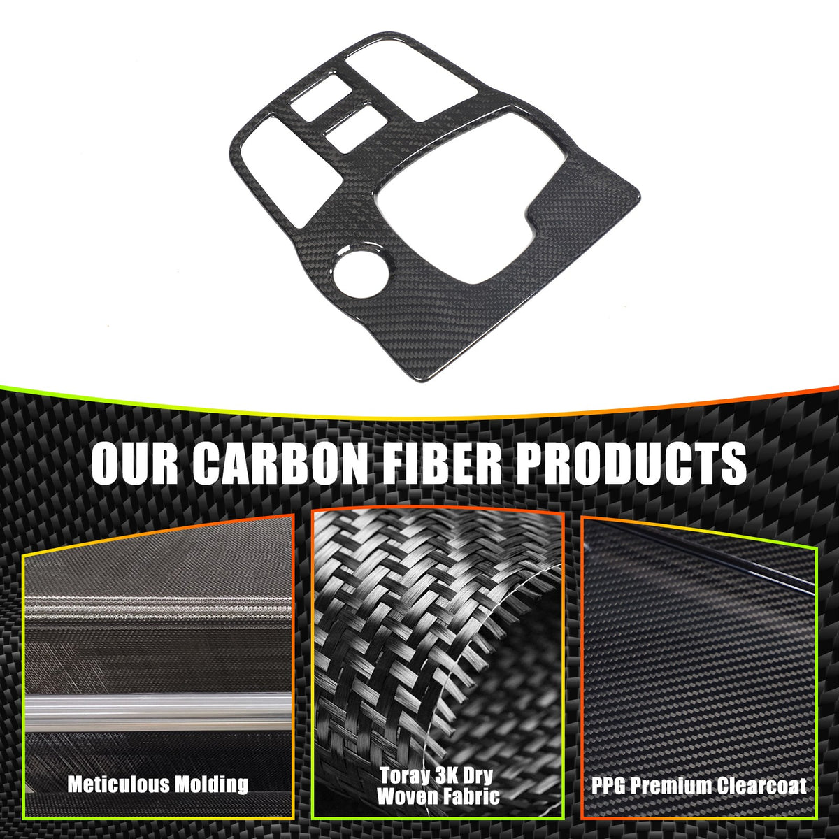 Real Carbon Fiber Center Gear Trim For Jaguar F‑TYPE Convertible X152 2013+ 7