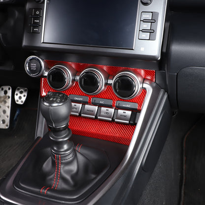 Red Carbon Air Conditioner Switch Panel Trim For Tayota 86/Subaru BRZ 2022 2