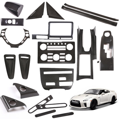 REAL Carbon Fiber Interior Exterior Trim Cover Set Kit For Nissan GTR R35 08-16 1