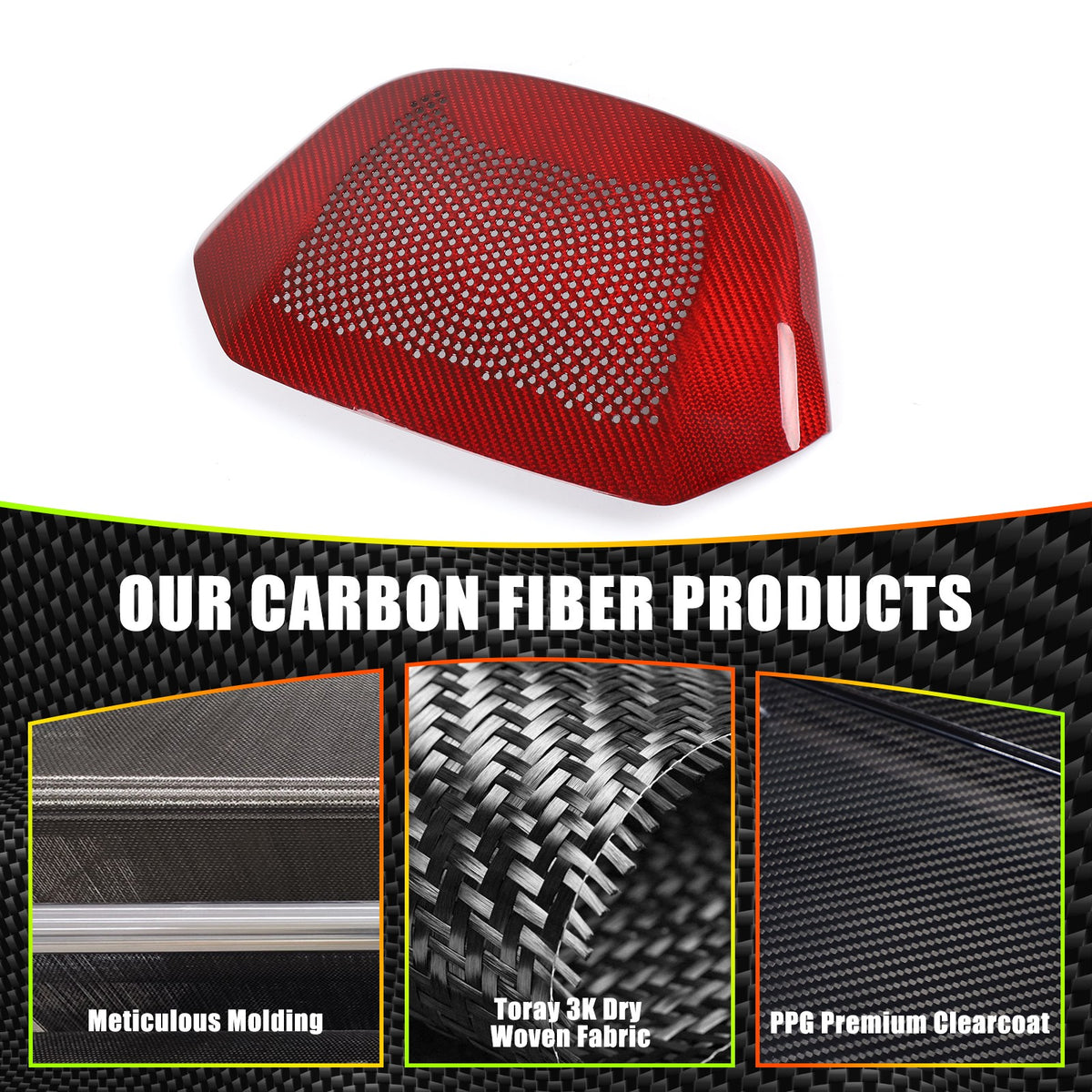 Real Carbon Fiber Rear Speaker Grill Cover For Corvette C8 2LT 3LT 2020+ 11