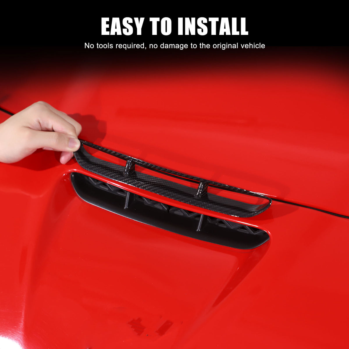 Real Carbon Fiber Front Engine Hood Bonnet Air Vent Trim For Corvette C6 2005-13 10