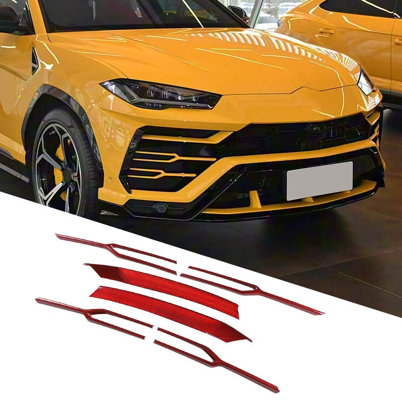 Red Real Carbon Fiber Front Grille Strip Trim For Lamborghini Urus 2018-2021 18