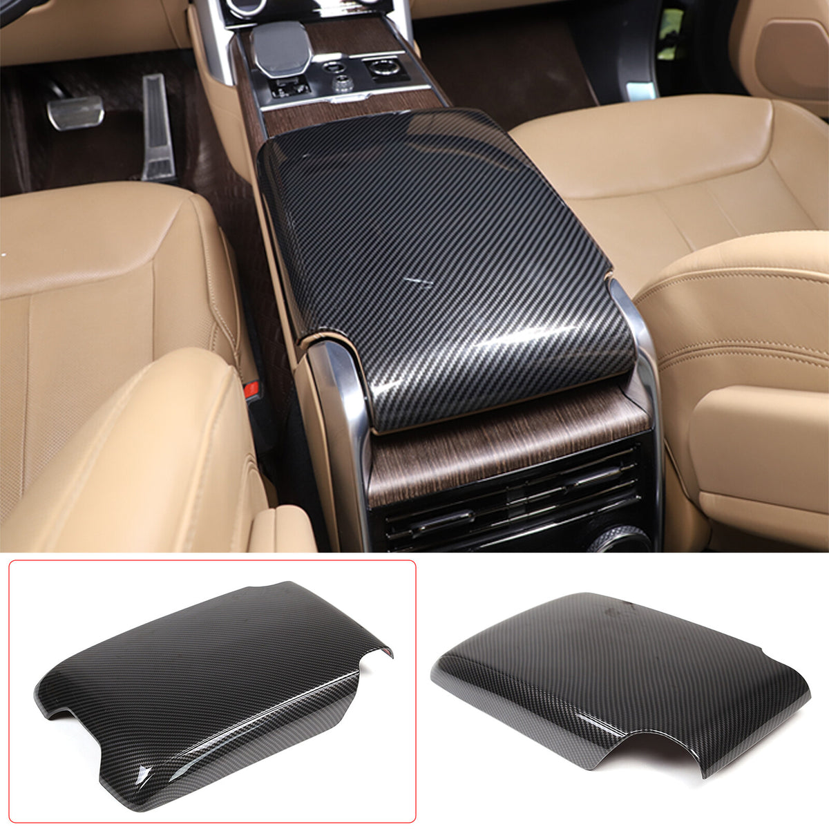 ABS Carbon Center Console Armrest Box Cover For Range Rover Sport/Vogue 23-24 9