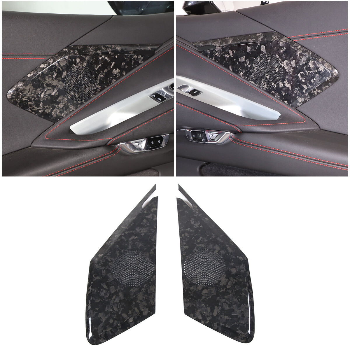 Forged Carbon Fiber Interior Door Speaker Cover For Corvette C8 Z51 Z06 1LT 20+ 5