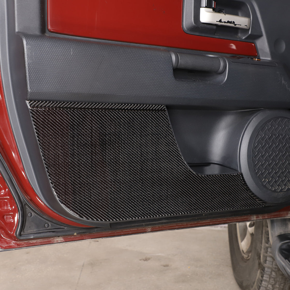 Carbon Fiber Front Door Anti-kick Panel Sticker For Toyota FJ Cruiser 2007-2021 5