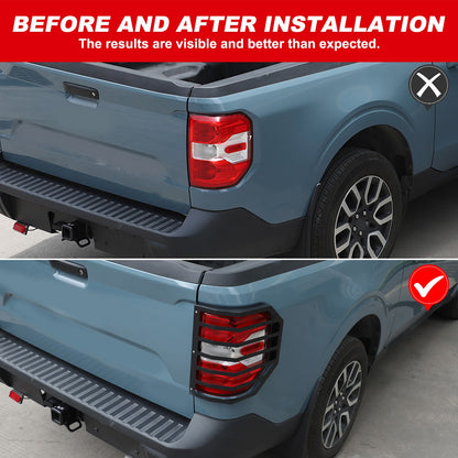 Mesh Carbon Steel Black Taillight Protection Cover Trim For Ford Maverick 2022+ 19