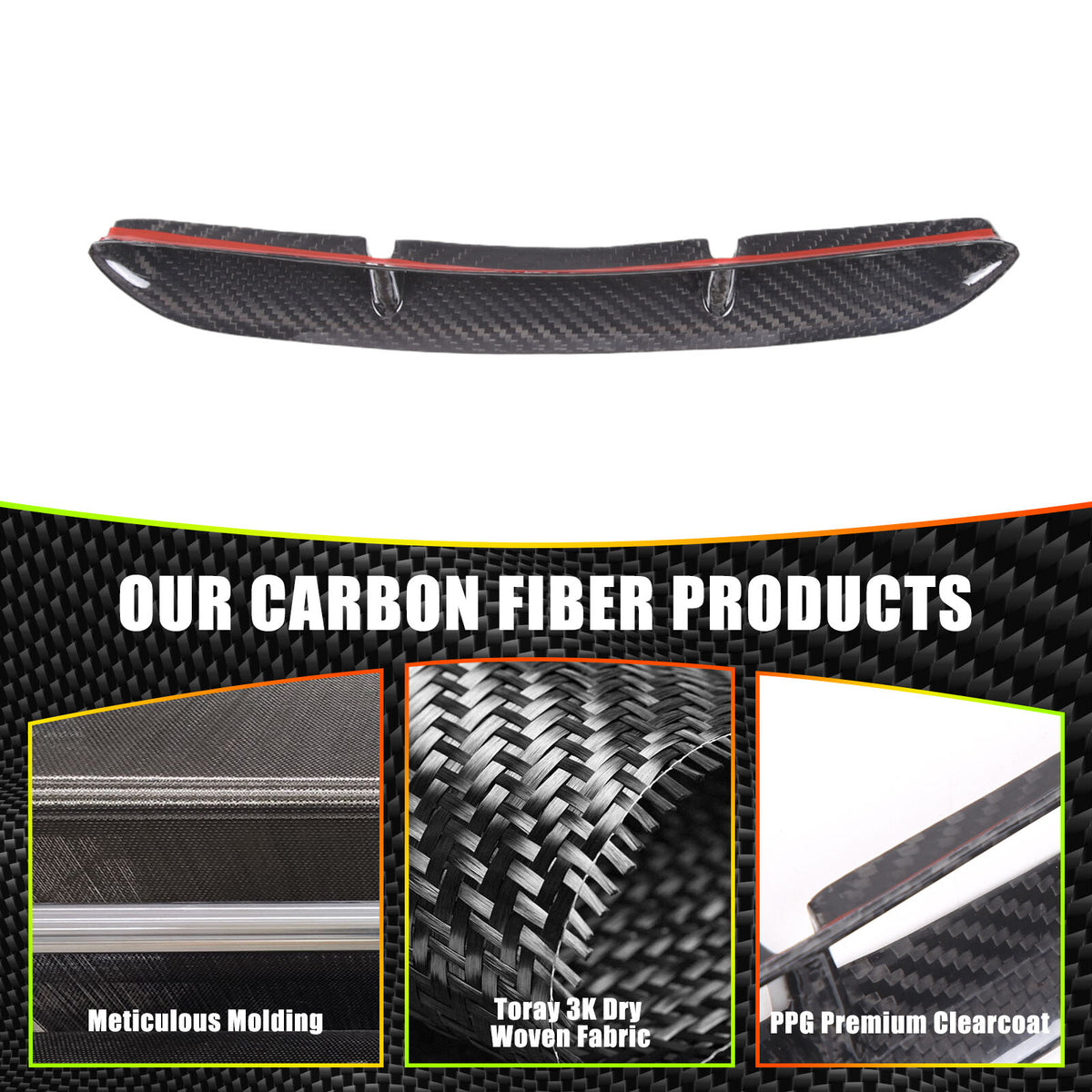 Real Carbon Fiber Front Engine Hood Bonnet AirVent Trim For Corvette C6 05-13 US 5