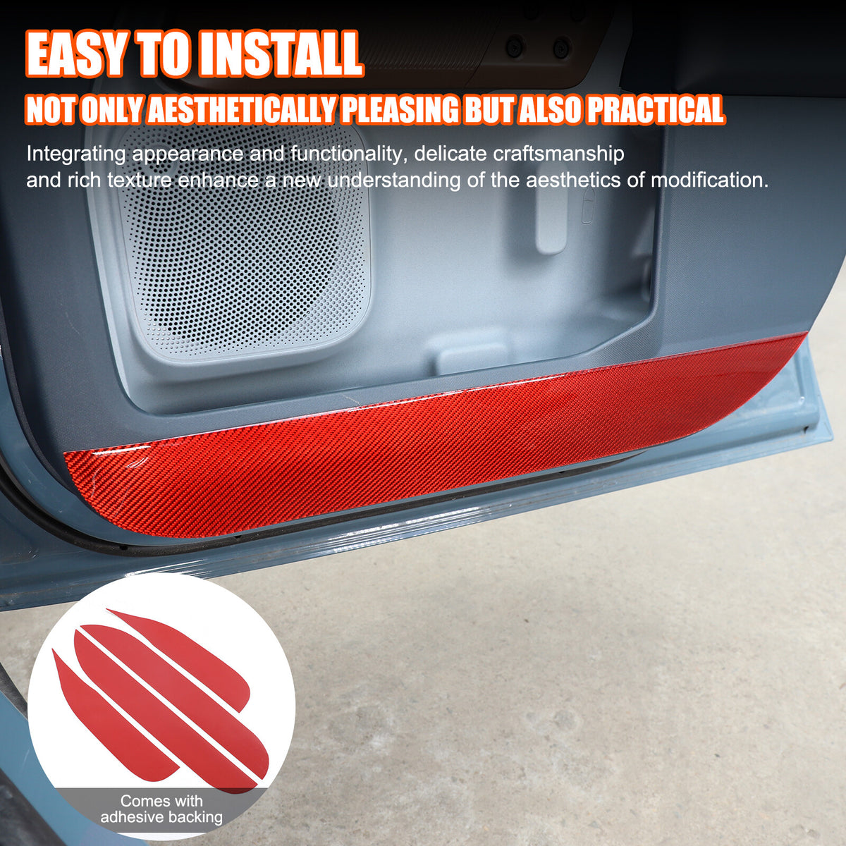 Red Carbon Front Bumper Insert Mesh Cover Grille Trim For Ford Maverick 22-24 4