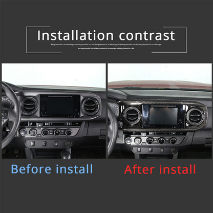ABS Carbon Dashboard U Shape Air Vent Outlet Cover trim For Toyota Tacoma 16-23 12
