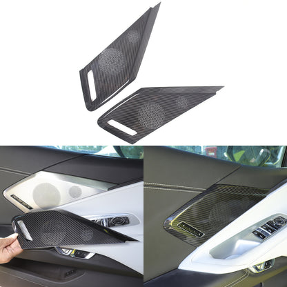 Real Carbon Door Speaker Cover Trim For Corvette C8 Z51 Z06 Coupe 2LT 3LT 20+ US 22