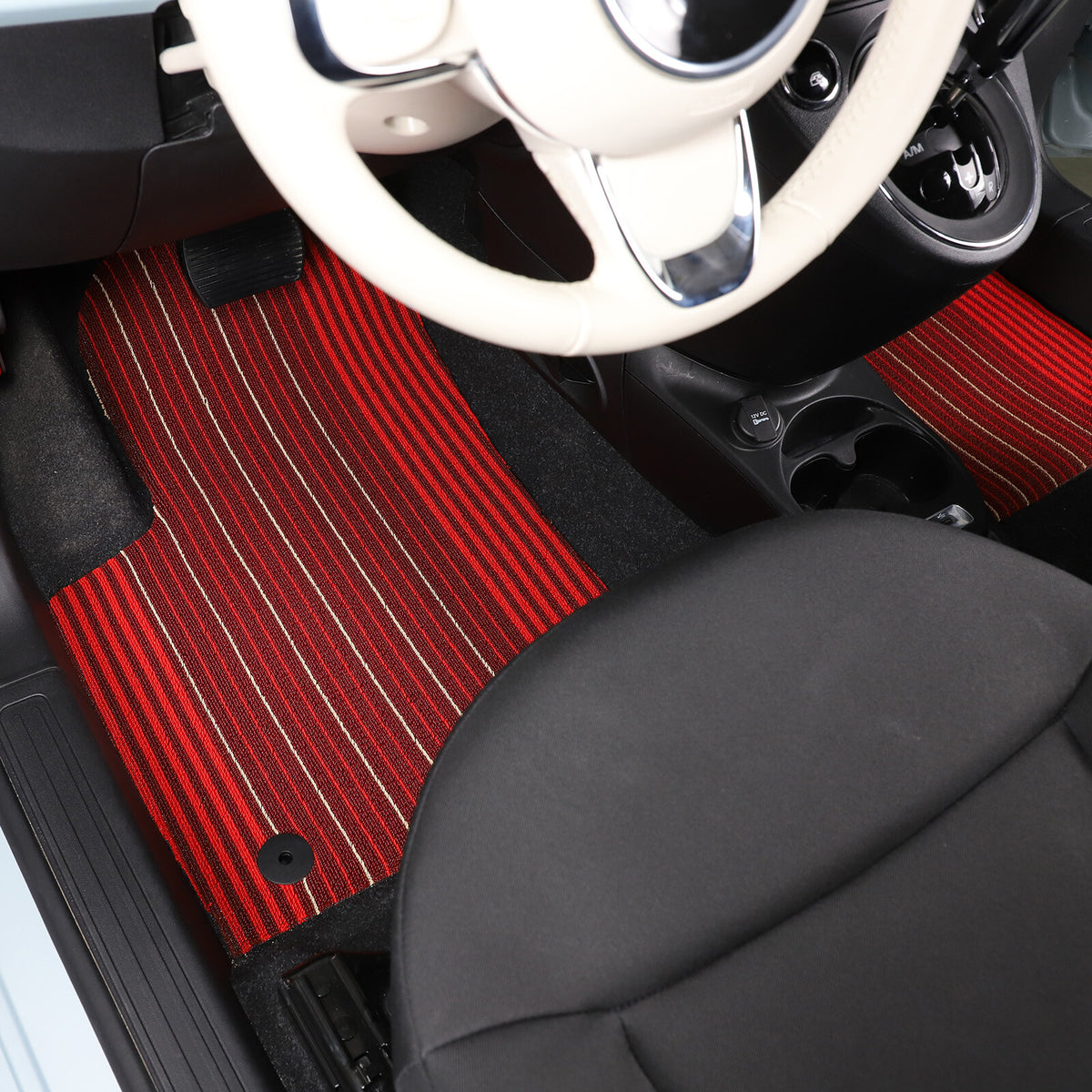 2PCS/Set Car Floor Mats Cargo Carpets Foot Pads For Fiat 500 2016-2021 8