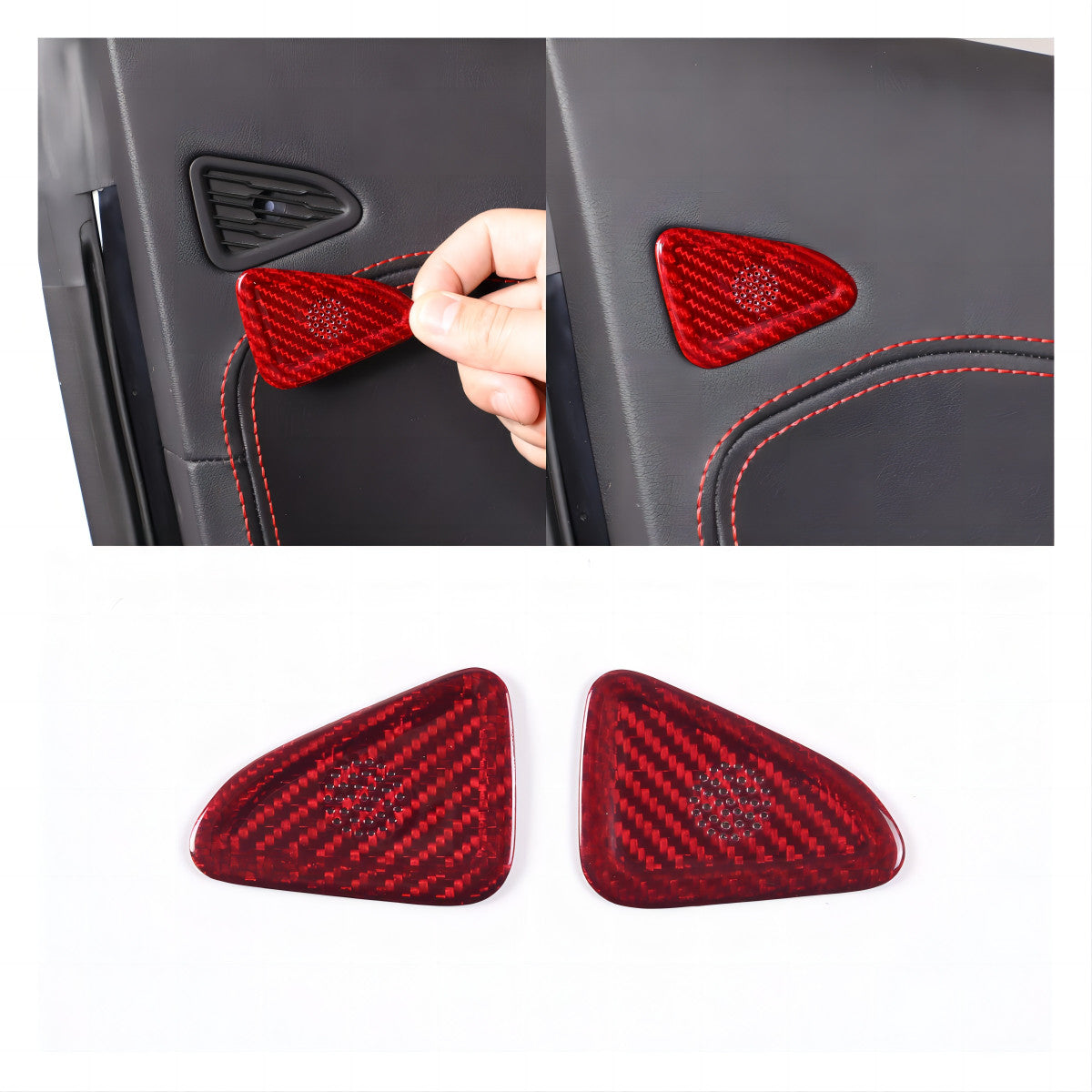 Red Real Carbon Fiber Full Interior Set Decor Trim Kit for Corvette C8 20-25 113