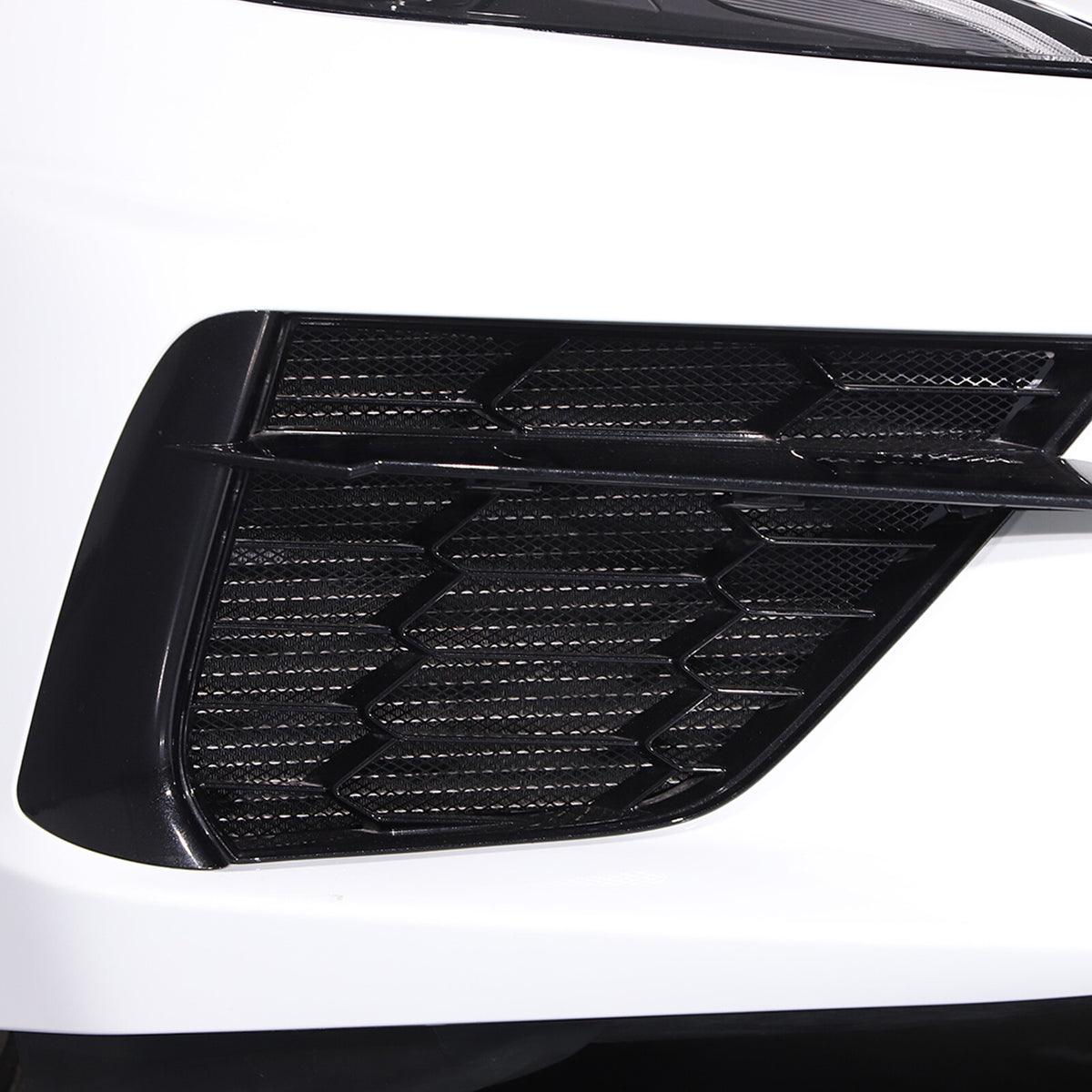 Front Grill Guard Side Vent Intake Mesh Grille Insert For Corvette C8 2020-26 15